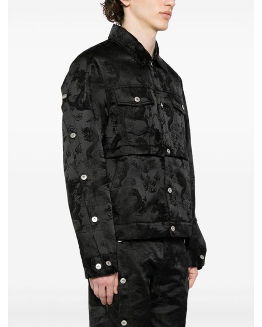 Feng Chen Wang Black Dragon-jacquard Jacket