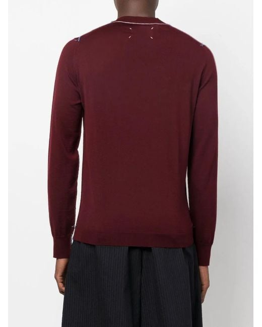 Maison Margiela Red Work-In-Progress Wool Sweater for men