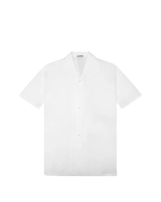 Jil Sander White Short-Sleeve Poplin Shirt for men