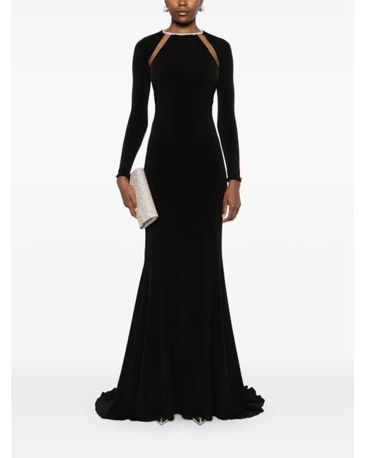 Nissa Black Open-Back Gown