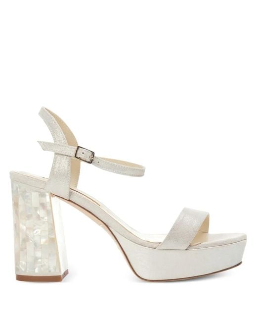 freya rose White Gigi Ankle-Strap Sandals