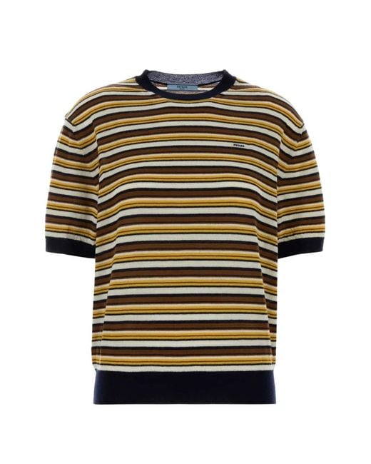 Prada Black Striped Embroidered Sweater