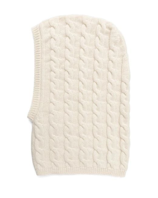 Liviana Conti White Cable-Knit Balaclava
