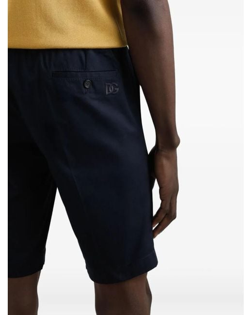 Dolce & Gabbana Blue Stretch-Cotton Bermuda Shorts for men