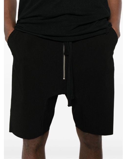 Thom Krom Black Mid-rise Raw-cut Shorts for men