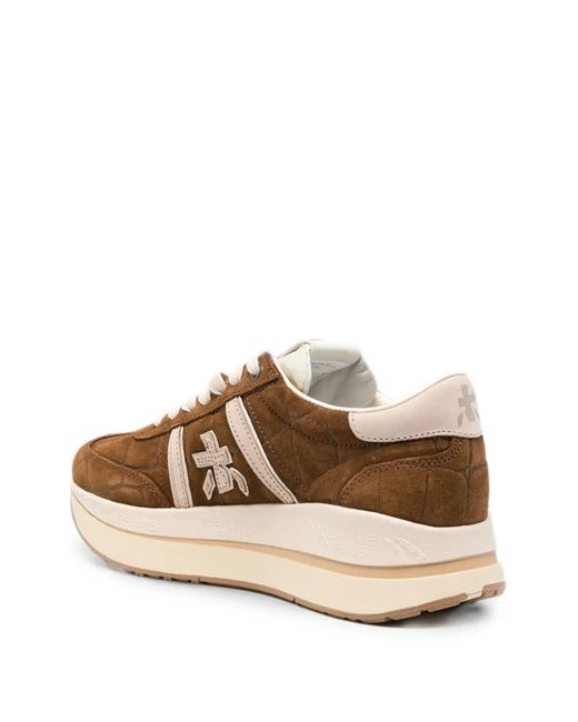 Premiata Brown Bethcoin Logo-Patch Sneakers