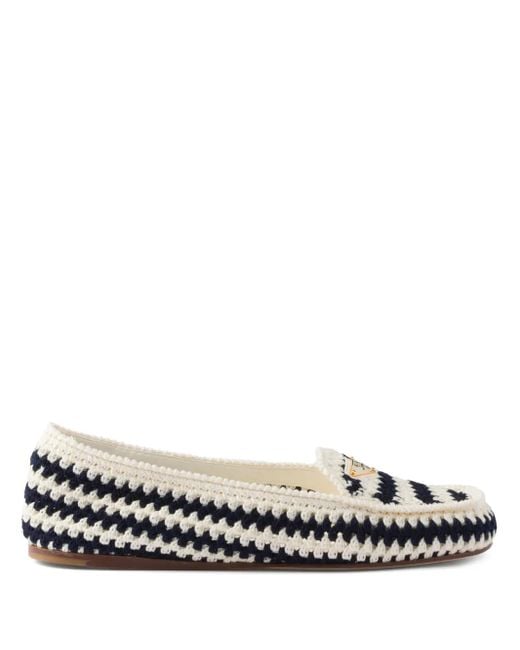 Mocassins En Crochet Prada en coloris White