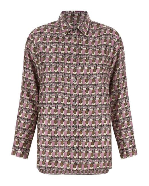 Max Mara Pink Hemd Mit Geometrischem Print
