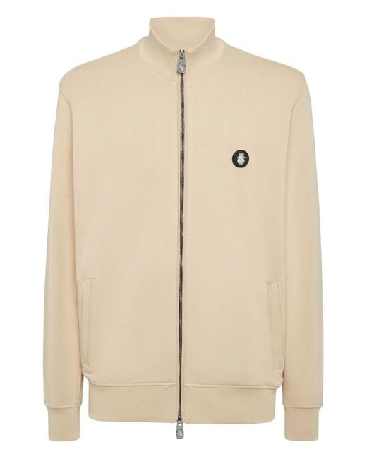 Billionaire Natural Zip-Fastening Logo-Patch Tracksuit Jacket for men