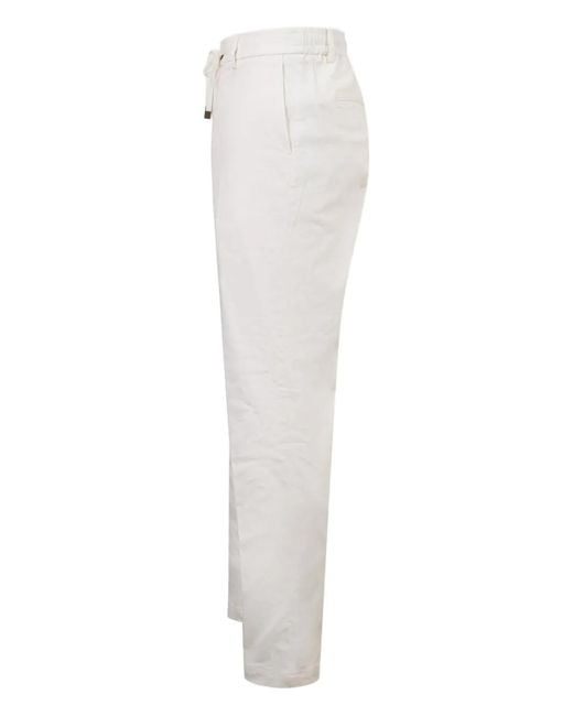 Peserico White Gabardine Trousers for men