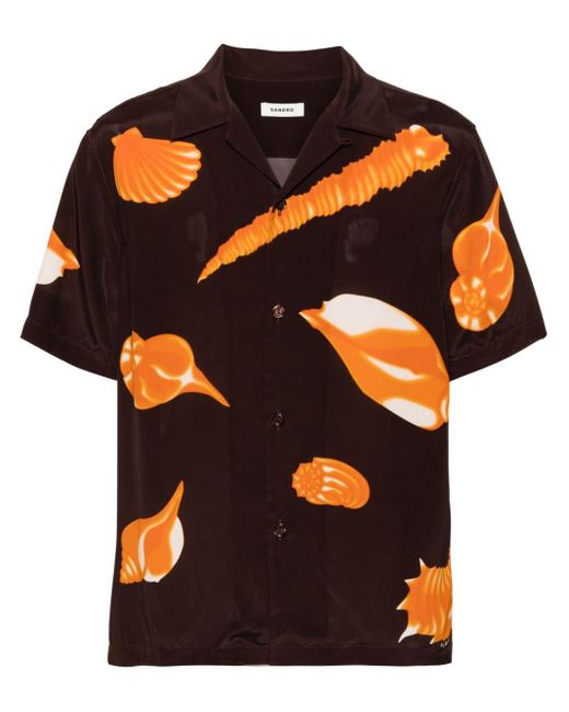 Chemise à imprimé graphique Sandro pour homme en coloris Orange