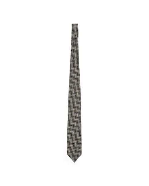 Tom Ford White Herringbone-Pattern Tie for men