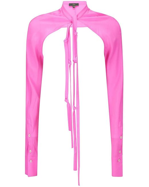Jejia Pink Collarless Silk Sleeves