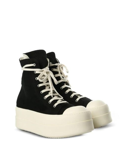 Rick Owens Black Lace-Up Platform Sneakers for men