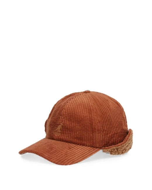 Kangol Brown Cozy Cord Earflap Baseball Cap