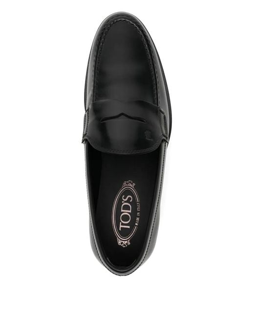 Tod's Black Leather Loafers for men