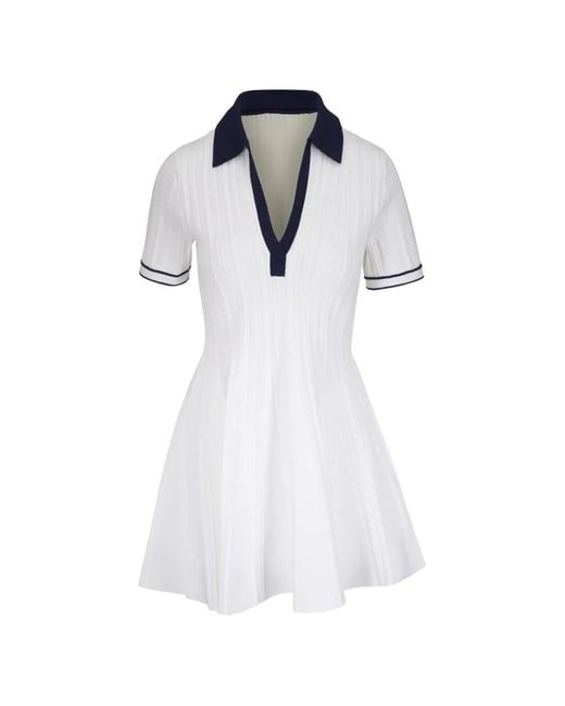 Jonathan Simkhai White Ribbed Collar Dress