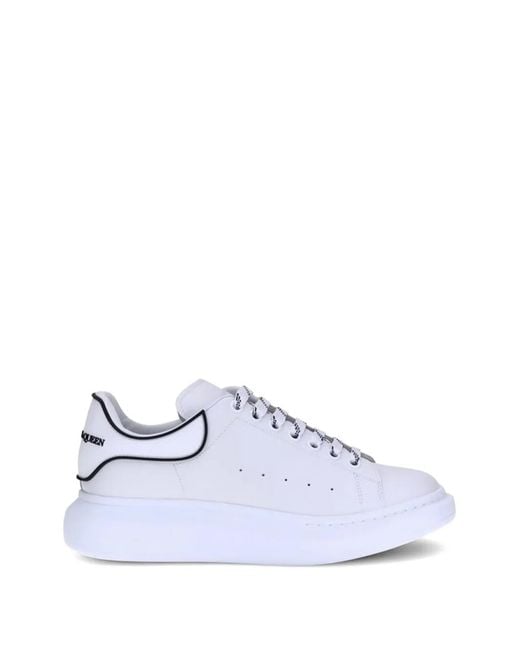 McQueen White Piped-Trim Sneakers for men