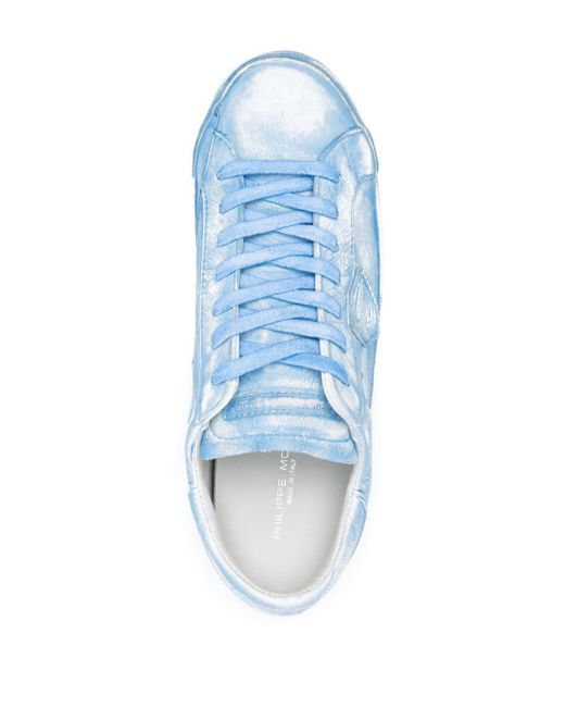 Philippe Model Blue Prsx Distressed-effect Sneakers for men