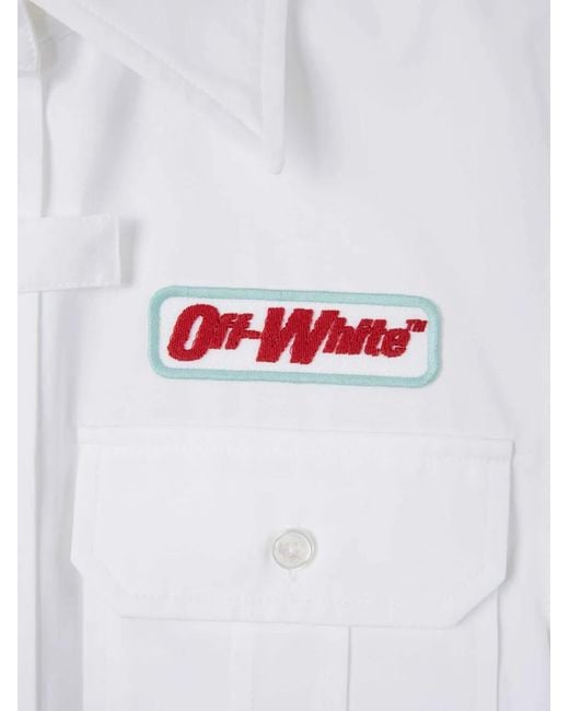 Off-White c/o Virgil Abloh White Logo-Patch Shirt