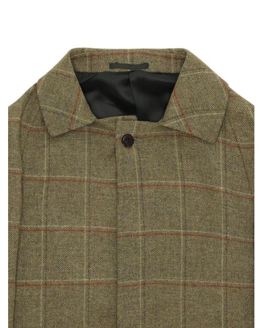 Fortela Green Amadeo Plaid Single-Breasted Coat for men