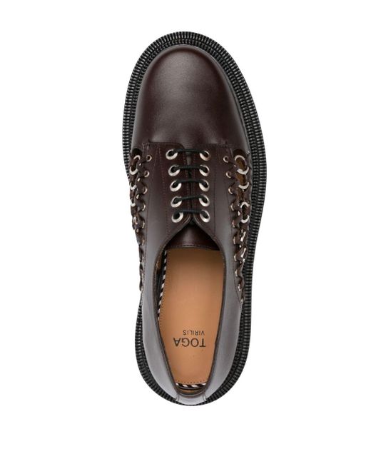 Toga Virilis Brown Ring-embellished Oxford Shoes for men