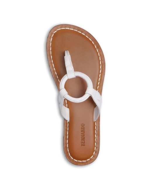 Bernardo White Matrix Ring-Details Sandals