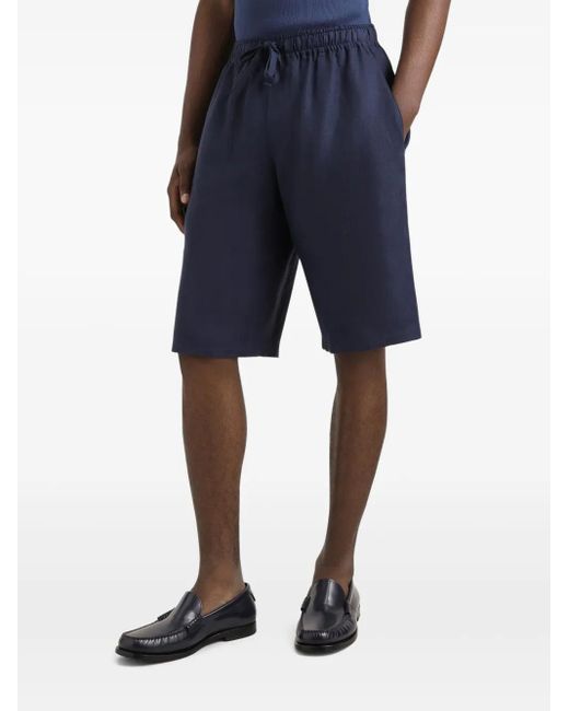 Dolce & Gabbana Blue Luxury Linen Shorts For for men