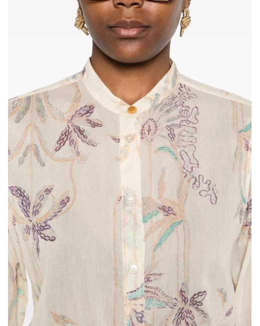 Camisa con estampado floral Forte Forte de color White