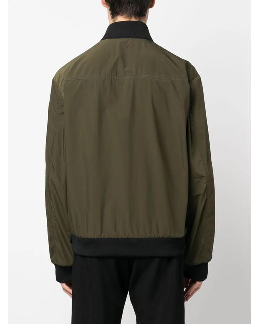 Woolrich Green Logo-Patch Zip-Up Bomber Jacket for men