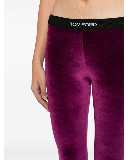 Legging à taille logo Tom Ford en coloris Purple