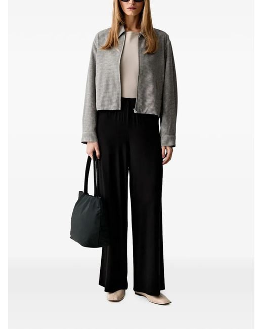 Rag & Bone Gray Veste À Carreaux Et Empiècement Drapé