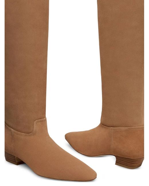 Stuart Weitzman Brown Stassi Square-Toe Boots