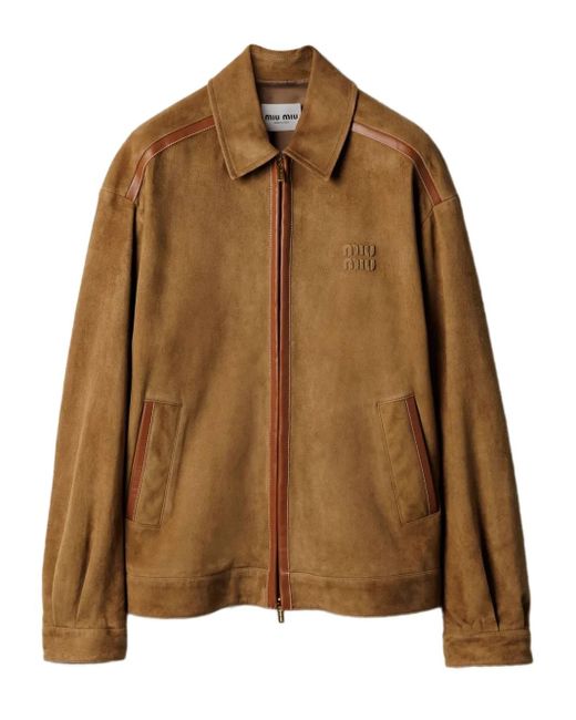 Miu Miu Brown Suede Blouson Jacket