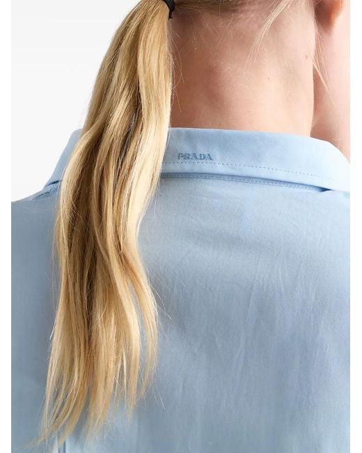 Prada Blue Cotton Poplin Dress