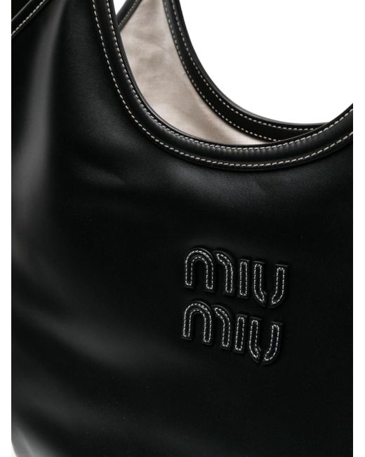 Miu Miu Black Ivy Leather Tote Bag