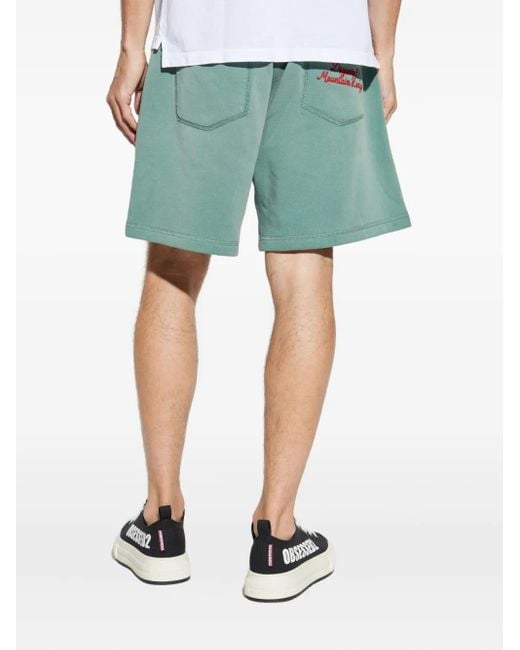Short En Coton À Logo Brodé DSquared² pour homme en coloris Green