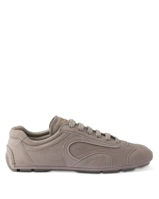 メンズ Prada スエード スニーカー Gray