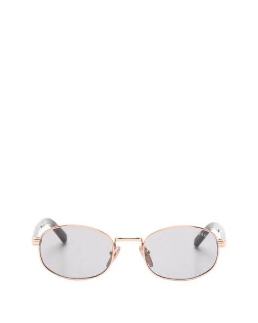Prada White Oval-Frame Sunglasses