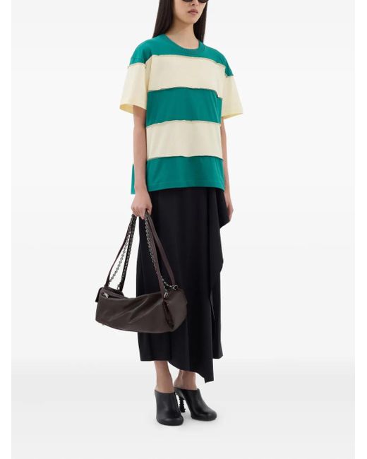 Sunnei Green Striped T-Shirt