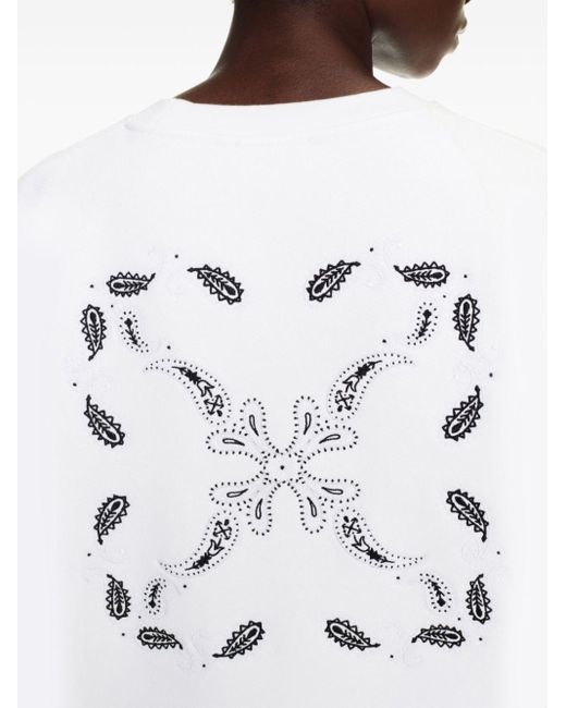 Off-White c/o Virgil Abloh White Bandana-embroidered Cotton Sweatshirt