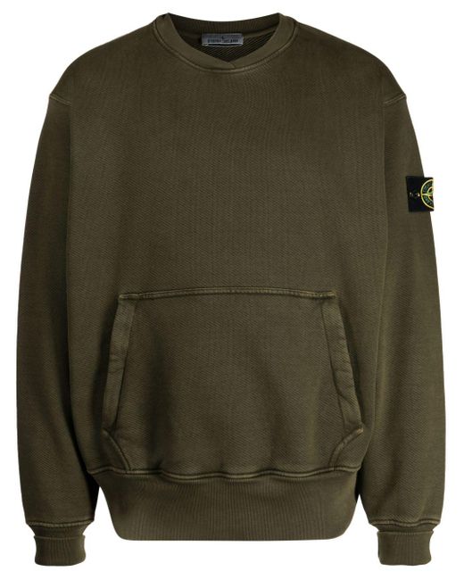 Stone Island Green Compass-badge Ribbed-knit Jumper for men