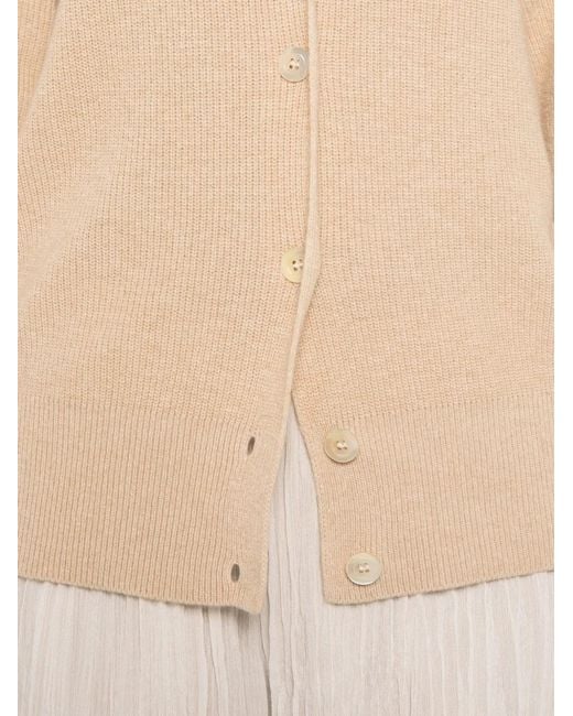 SERGIO MORETTI FIRENZE Natural V-Neck Button-Up Cardigan