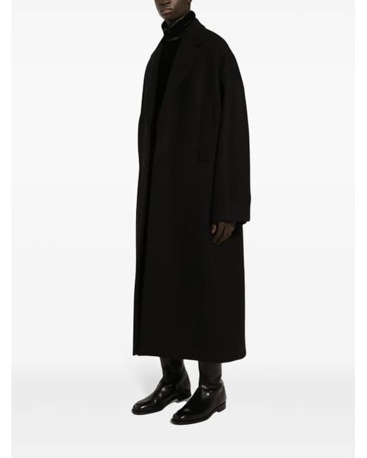 Dolce & Gabbana Black Oversize Single-Breasted Coat for men
