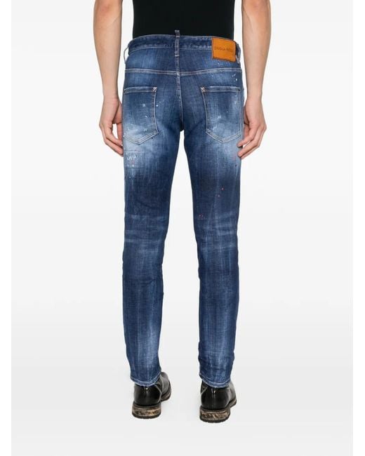 Jeans Skater Con Effetto Vissuto di DSquared² in Blue da Uomo
