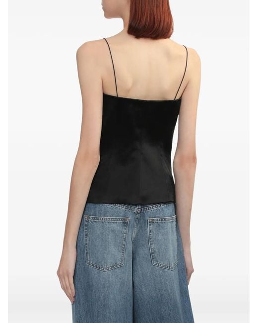 Helmut Lang Black Spaghetti-Strap Top