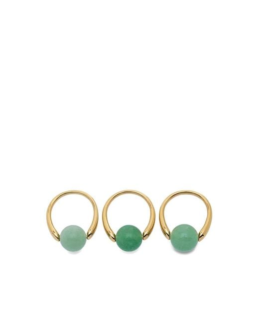 Monica Vinader Green Vermeil Gemstone Ring