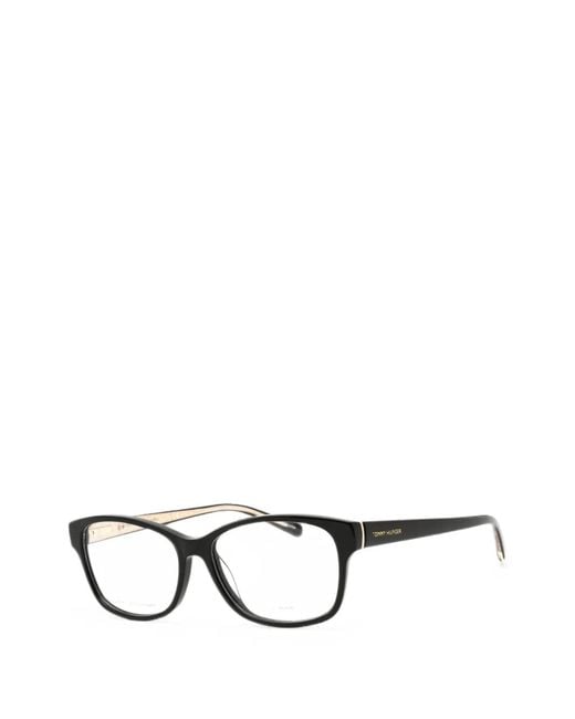 Tommy Hilfiger Black Rectangle-Frame Glasses