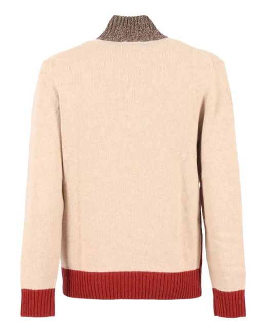 Ballantyne Pink High-Neck Diamond-Pattern Wool Sweater for men