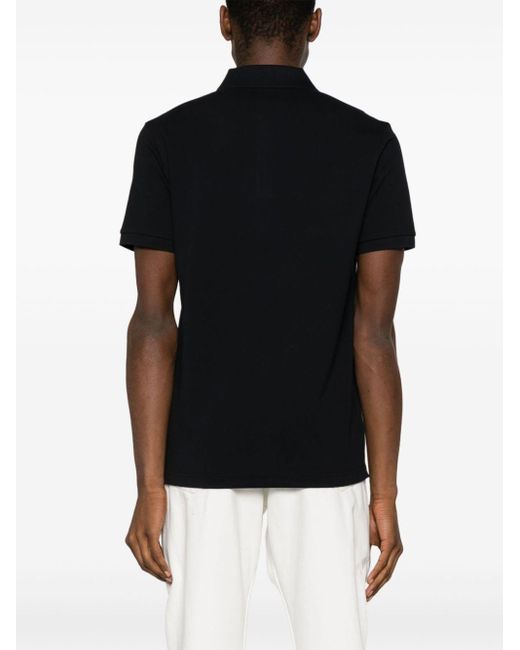 Moncler Black Logo-patch Cotton Polo Shirt for men